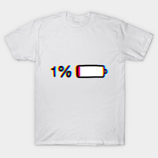 1% Battery T-Shirt by one-broke-kid